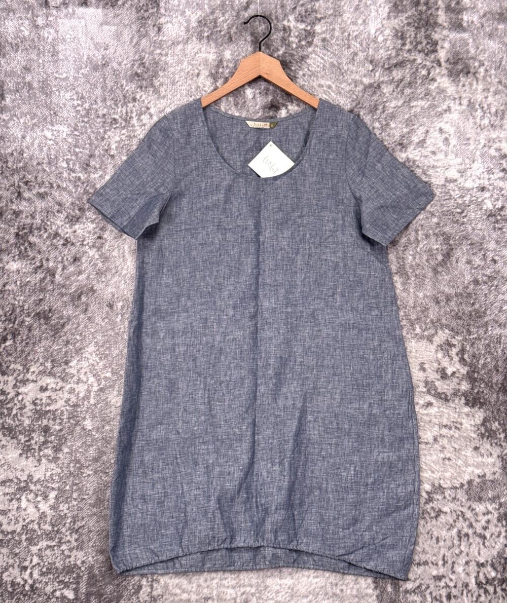 New Chalet Et Cici Dress Small Womens Linen Indigo Blue Lagenlook